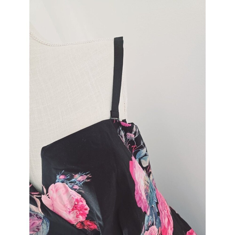 City Chic Romantic Rose Floral Strapless Faux Wrap Hi Low Maxi Dress 22 XL NEW - Picture 6 of 14